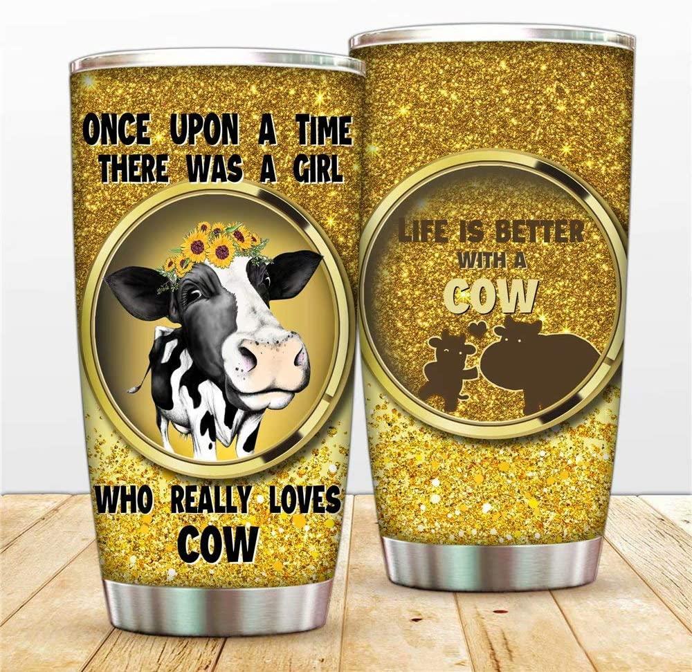 Once Upon A Time There Was A Girl Who Loves Cows Vacuum Tumbler Mug Once Upon A Time There Was A Girl Who Loves Cows Vacuum Tumbler Mug
